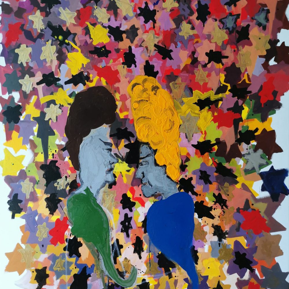 The-last-human-of-Nietzsche-Beavis-Butthead__-170x140cm-Acrylic-and-lack-on-canvas-2021